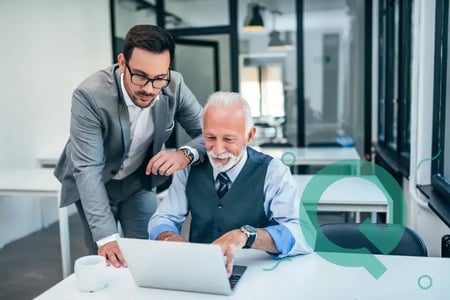 Cross-generational colleagues working together