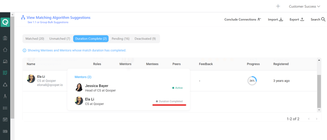 Unmatching "Duration Completed" Users Individually: