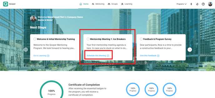 How to Schedule a Meeting Through Next Steps in Qooper