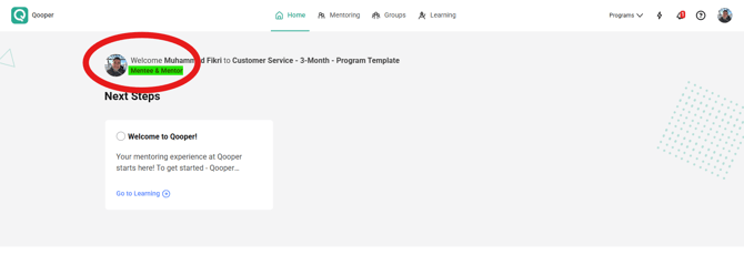 use your account as both a Mentee and a Mentor