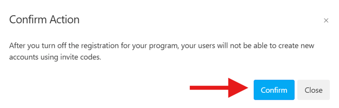 How to Turn Off Registration for Your Program