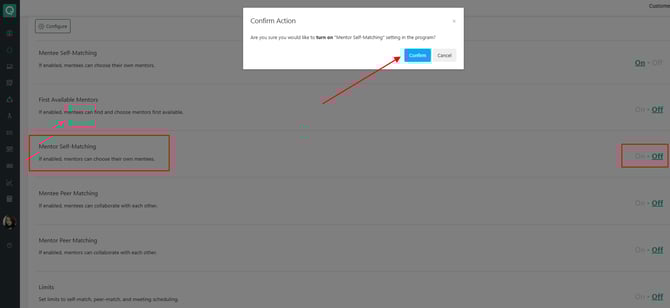 How to activate self-matching on Qooper?