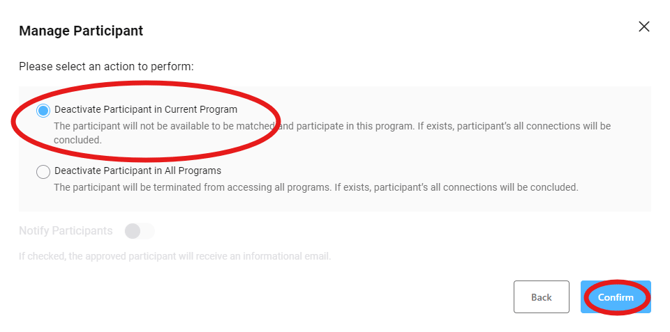 Choose Suspension or Termination