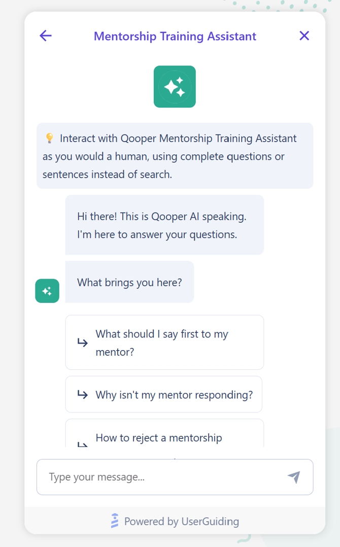 What is Mentorship Training AI Q&A Assistant Guide