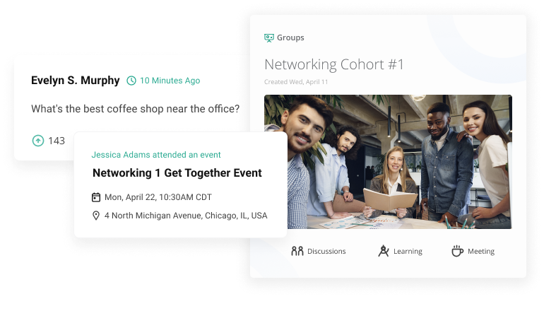 Qooper helps employees organize events and ask for each others' opinions on various subjects with its Groups feature.