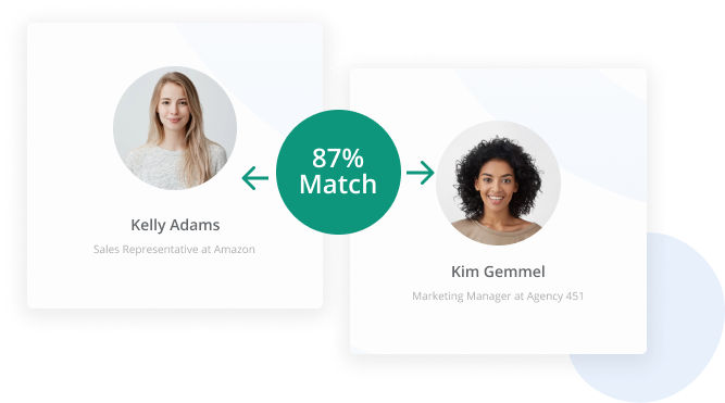 Two employees matched by Qooper's matching algorithm