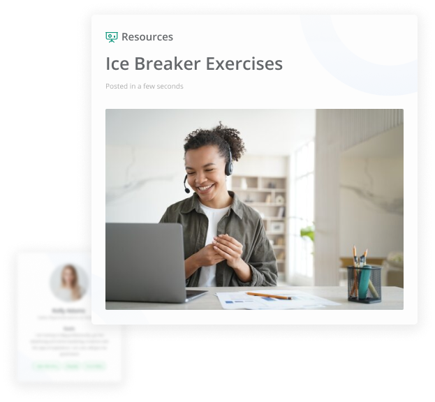 Ice breaker exercises made visible on Qooper's resources feature to create fun moments and icebreaker exercises