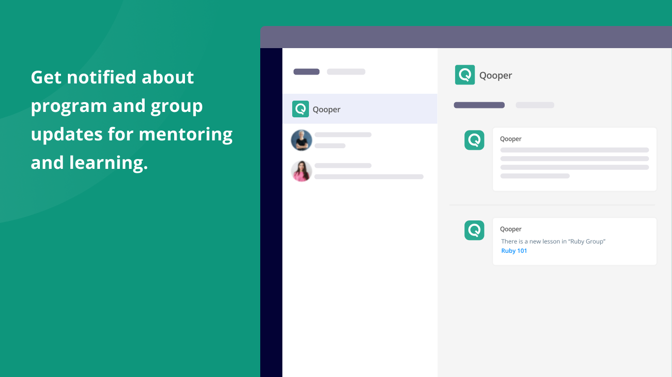 Teams & Slack integration on Qooper mentoring software