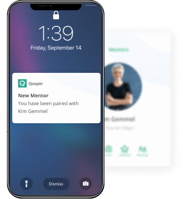 Qooper sends out an introduction notification for you to introduce mentors and mentees on your behalf